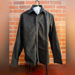 Black Pin Stripped Dress Shirt